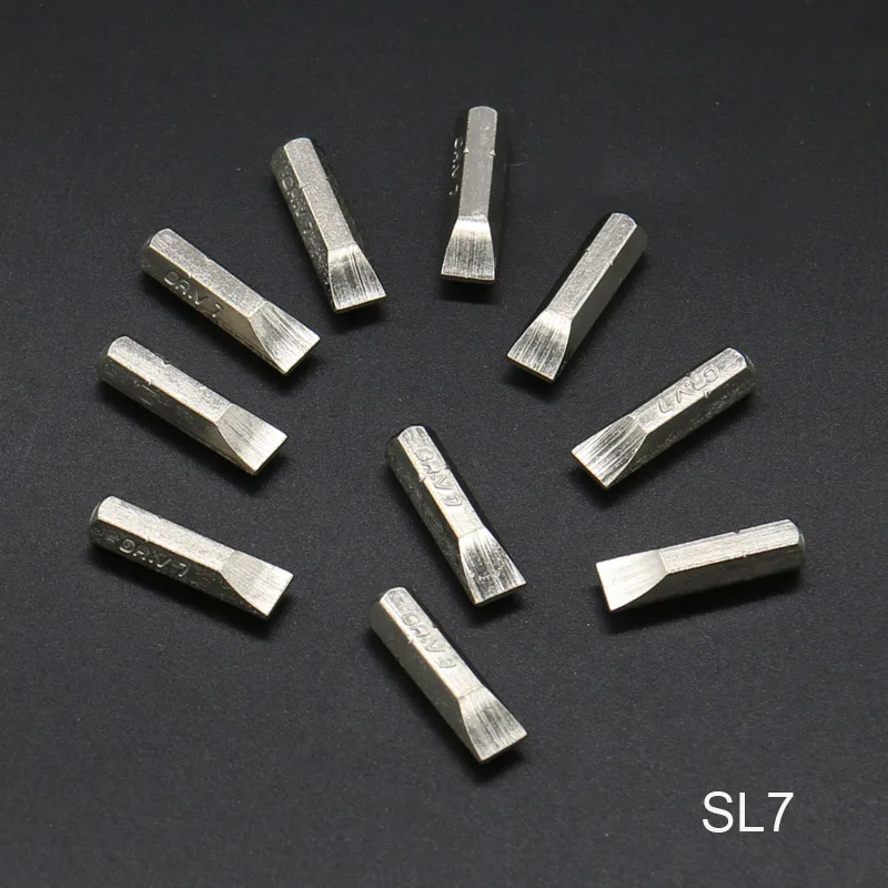 

Набор бит для отвертки, 10 шт., 1/4 дюйма, 6,35 мм, с шестигранным хвостовиком, 25 мм, с гальваническим покрытием, Серебряная поверхность, SL4, SL5, SL5.5, SL6, SL7