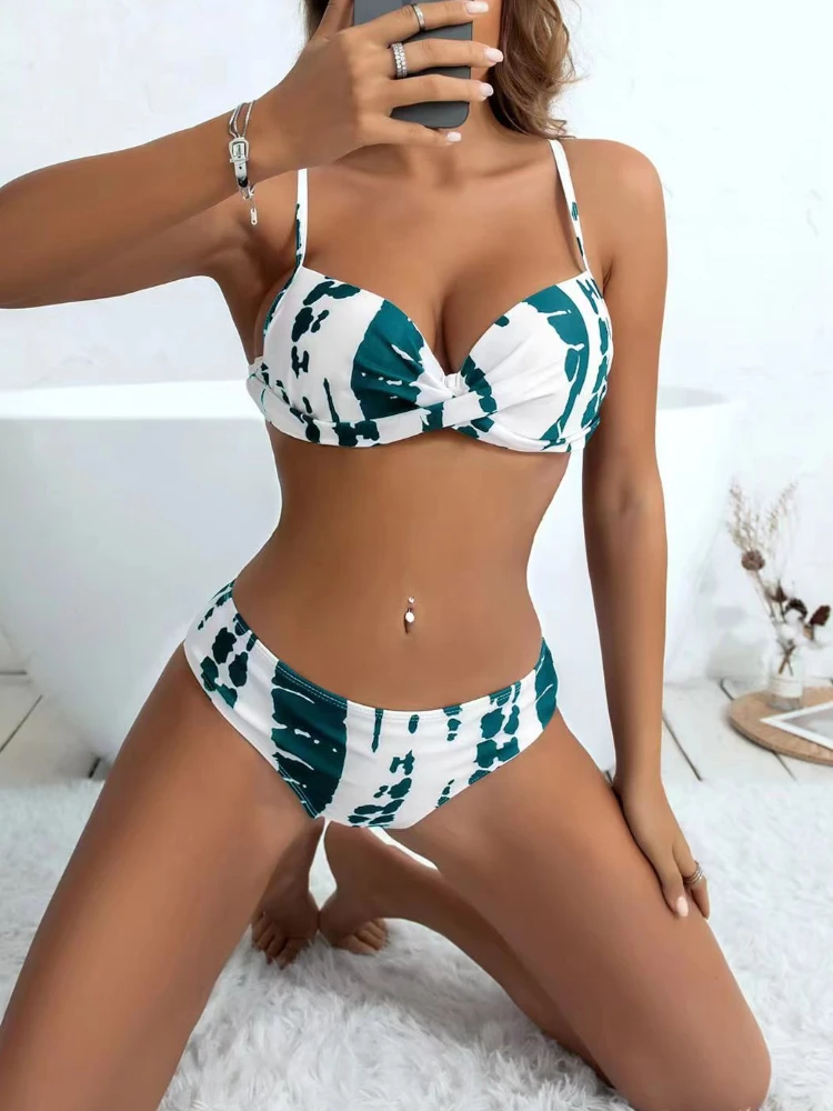 

Tie Dye Twist Bikinis 2022 Mujer Swimsuit Women Push Up Bikini Set Swimwear Female Brazilian Bathing Suit Beach Wear Biquini