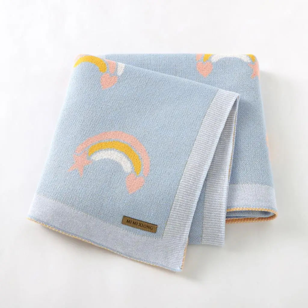 

New Baby Blanket 100*80cm Soft Newborn Blankets Rainbow Infant Swaddle Wrap Sleepsack Stroller Cover