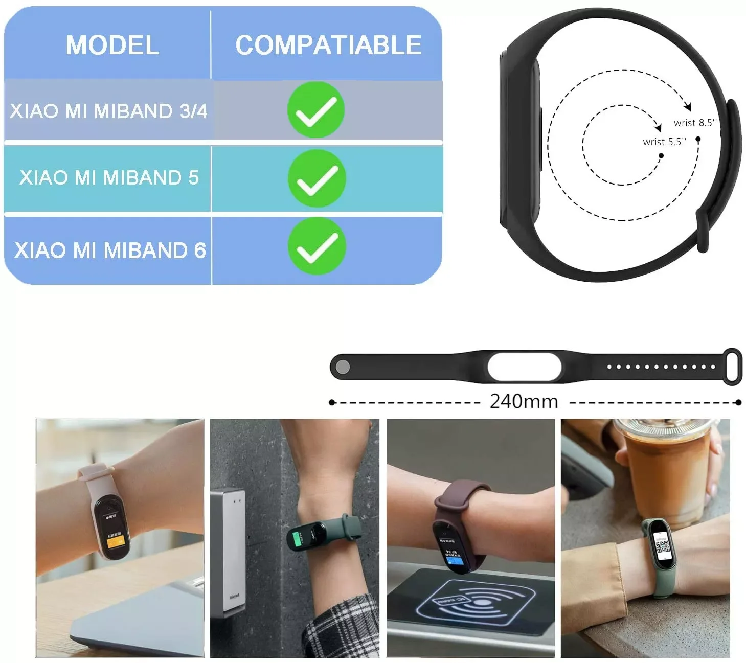 

for Xiaomi Mi Band 7 6 5 4 3 Sport Bracelet watch Silicone wrist strap For xiaomi mi band 7 3 4 5 bracelet Miband 7 Strap
