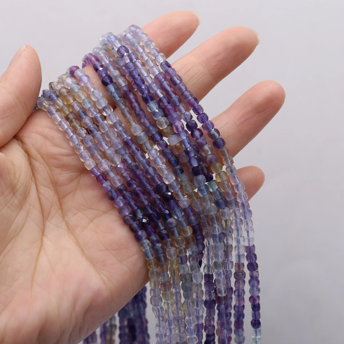 

4mm Faceted Natural Fluorite Stone Beads DIY Charms Round Loose Spacer Beads For Jewelry Making Necklace Bracelets Accessories