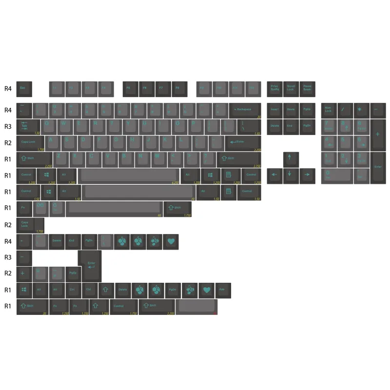 Enjoypbt Sky Blue Dolch Doubleshot ABS Keycap 153 keys Cherry Profile