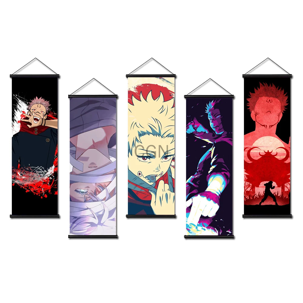 

Художественная Картина на холсте юютсу кайсена, Постер Юджи, Висячие свитки годжо Сатору, HD художественные принты, домашняя Настенная карти...