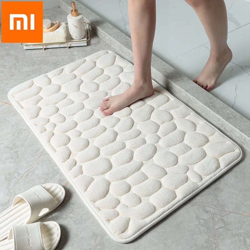 Xiaomi Mijia Cobblestone Embossed Bathroom Bath Mat Non-slip Carpets Bathtub Side Floor Rug Shower Room Doormat Memory Foam Pad