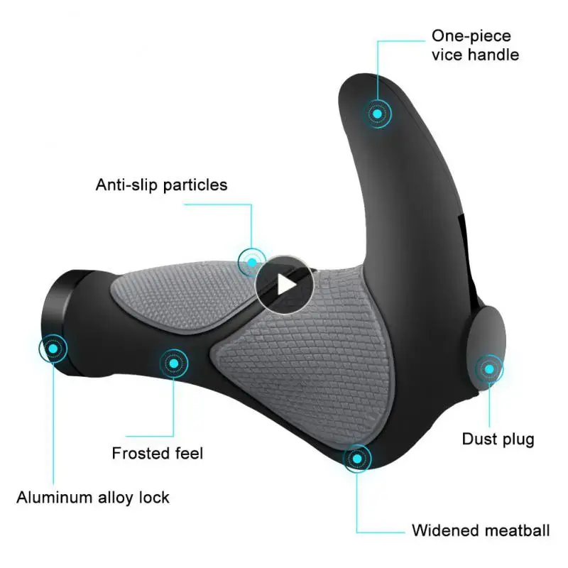 

Rubber Vice Handle Non-slip Shock-absorbing Handlebar Ergonomic Bilateral Locking Riding Accessories 1 Pair Bike Handle Grips