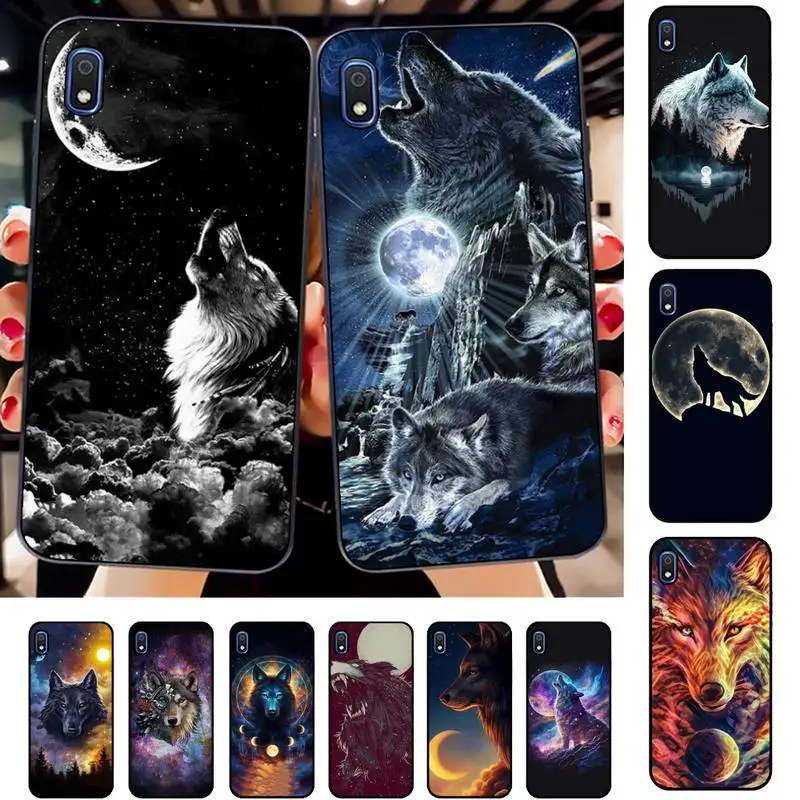 

Moon Roaring Wolf Phone Case for Samsung A51 01 50 71 21S 70 31 40 30 10 20 S E 11 91 A7 A8 2018