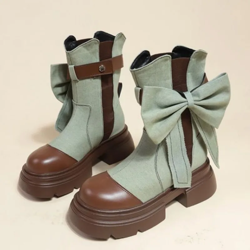 

Женские ботинки на толстой подошве, женская зимняя декоративная обувь на танкетке, женские ботинки с вулканизированной подошвой, современные ботинки