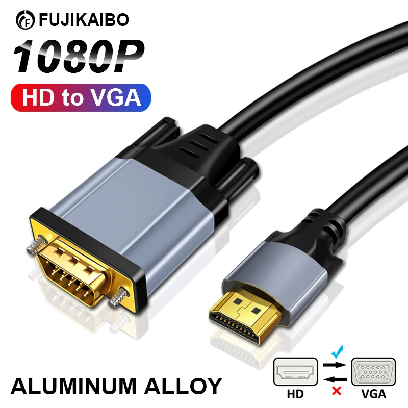 

HD 1080P Cable HDMI-Compatible to VGA Adapter Video Audio Male to Male Converter For Monitor Projector PC TV Box Xbox PS4 Laptop