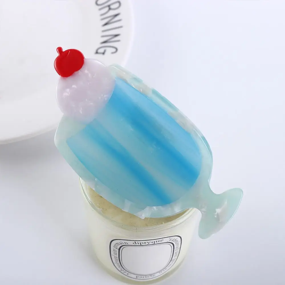 

Blue Ice Cream Acetate Hair Claw Unique All-match Cartoon Juice Cocktail Hair Clip Headdress Summer Acetic Acid Shark Clip Girl