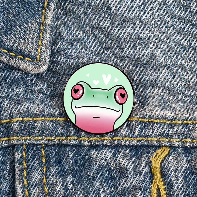 Bigender с рисунком лягушки Pin обычные броши рубашка лацкан учитель сумка рюкзак