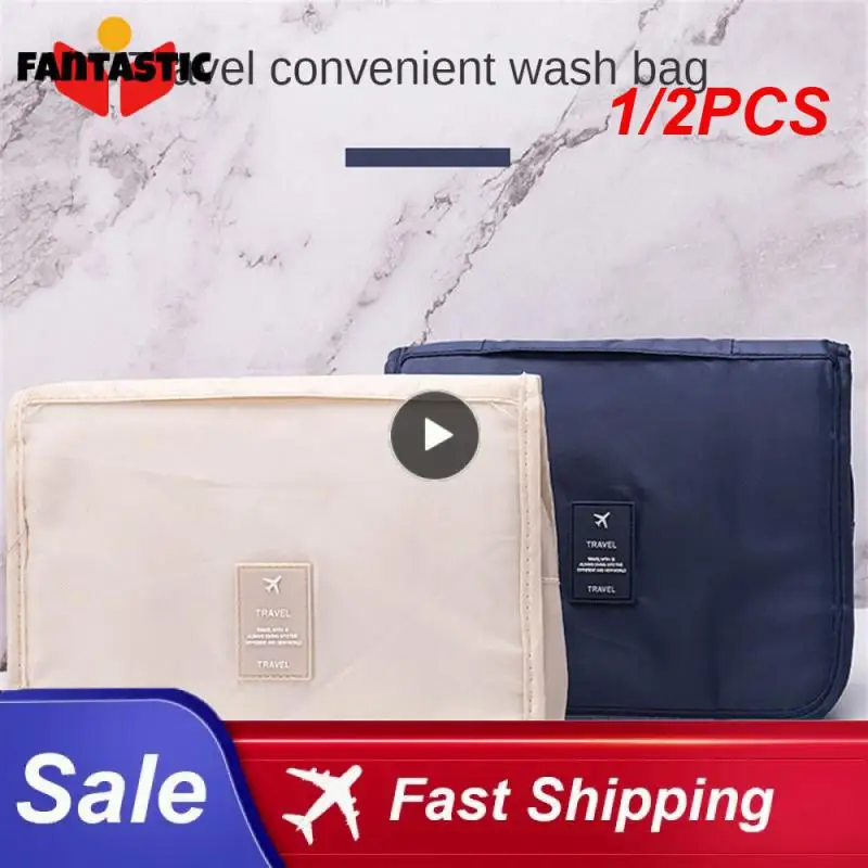 

1/2 шт. женские косметички, портативная косметичка, Вместительная дорожная сумка для хранения, органайзер для туалетных принадлежностей, водонепроницаемая сумка для стирки