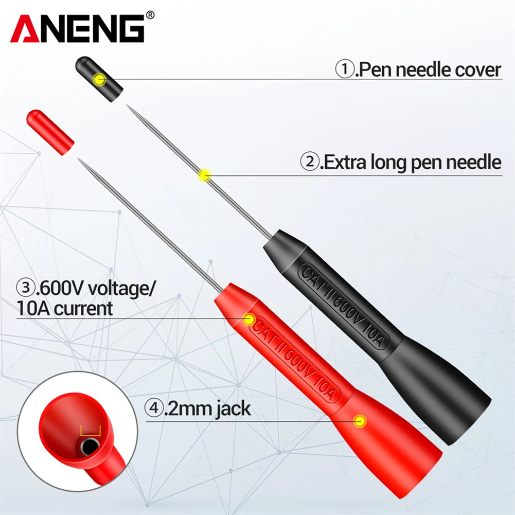 

ANENG 1-3 Pairs Universal Multimeter Test Probes Tips Measuring Device Pins Portable Tester Detachable Accessories