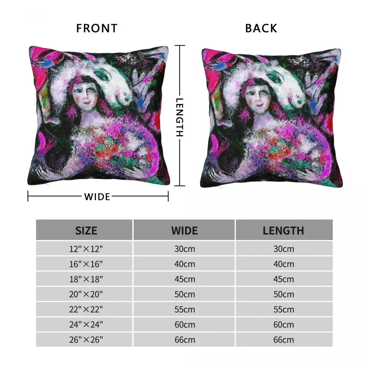 Женская с цветами: стиль Chagall абстрактный принт декоративная подушка под мрамор