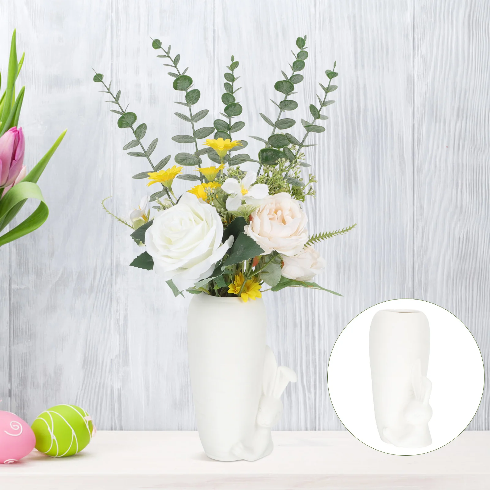 

Vase Easter Vases Flower Rabbit Dried Bunny Decorative Ceramic Party Fireplace Carrot Novelty Funny Arrangement Room Shelf
