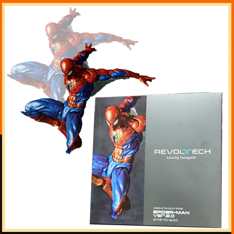 

Spiderman Super Hero Ver.2.0 Figure Revoltech Gwen Miles Morales Pete Parker Spider-man Action Figures Model Statue Gift Toys