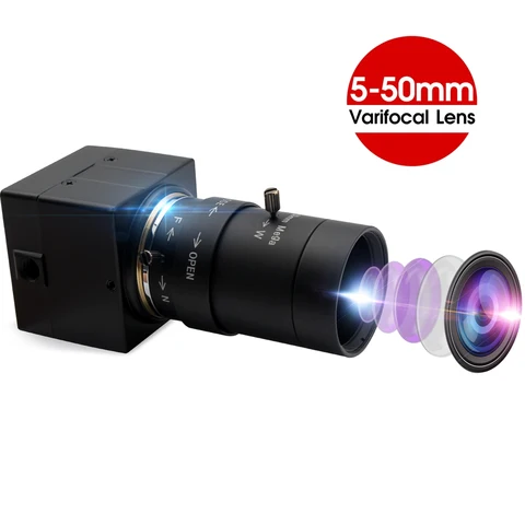 Веб-камера ELP H.264 HD варифокальная с объективом 5-50 мм и ручным зумом 2 МП