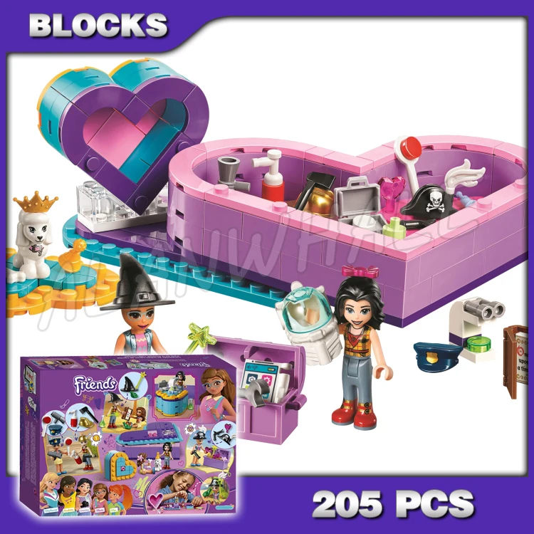 

205pcs Friends Heartlake Heart Box Pack Pirate Witch Accessory Treasure 11199 Building Blocks Toys Compatible With Model