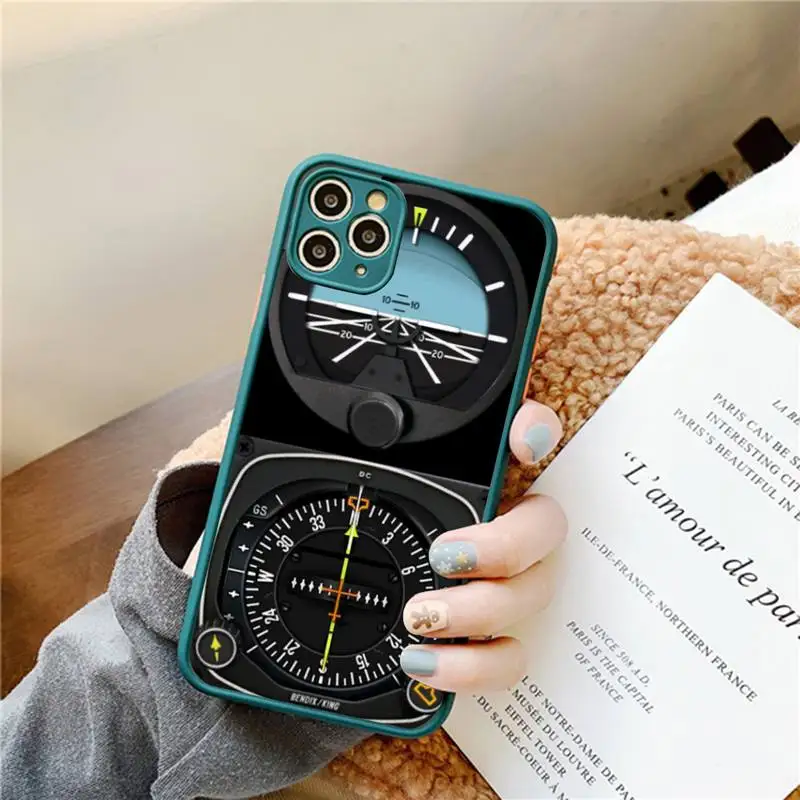 Aviation Aeroplane Helicopter Cockpit Instrument Phone Case for iPhone 14 11 12 13 Mini Pro Max 8 7 Plus X XR XS MAX Translucent