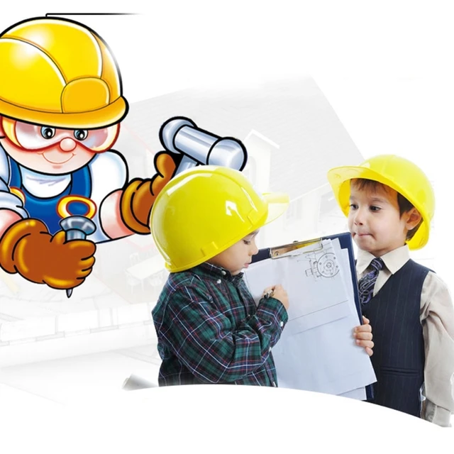 Kids Realistic Helmet Toy Simulation Safety Helmet Construction Hard Hat Educational Toy for Pretend Play Game Boys Gift 6