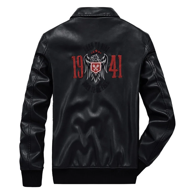 Куртка мужская летная из экокожи Уличная Повседневная мотоциклетная куртка в