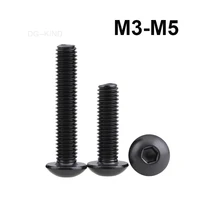 m3 m4 m5 hexagonal socket screws 304 black stainless steel screws round tip hexagonal