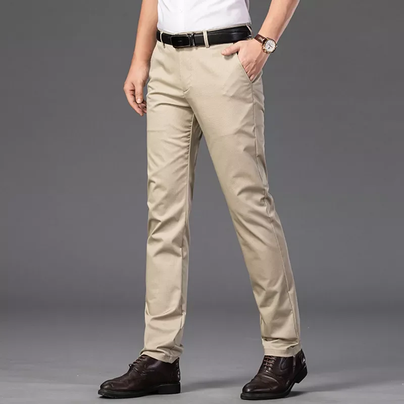 

NEW IN Colors Summer Thin Men's Casual Pants Regular Straight Business Office Fashion Elasticity Trousers Male Brand Clothin