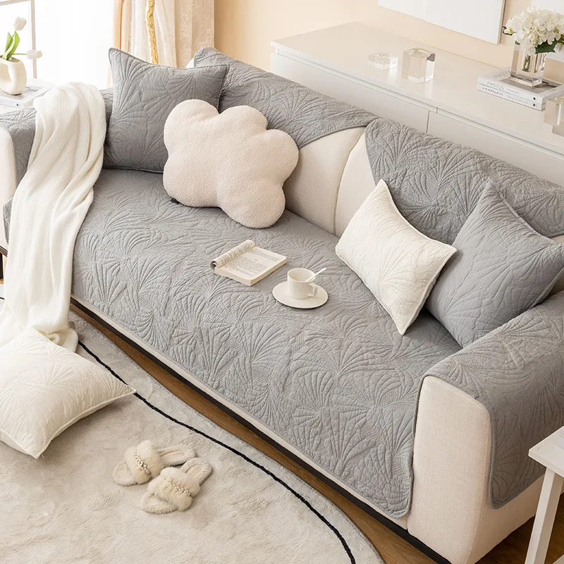 

Cotton Sofa Covers Slipcovers Sofa Towel Universal Non-slip Couch Cover for Living Room 3-Layer Soft Breathable High Quality