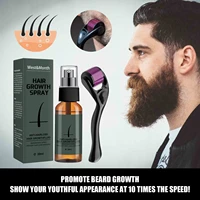 men beard growth roller kit body hair chest eyebrows nourish enhancer treatment anti hair loss spray fast thick beard care 30ml
