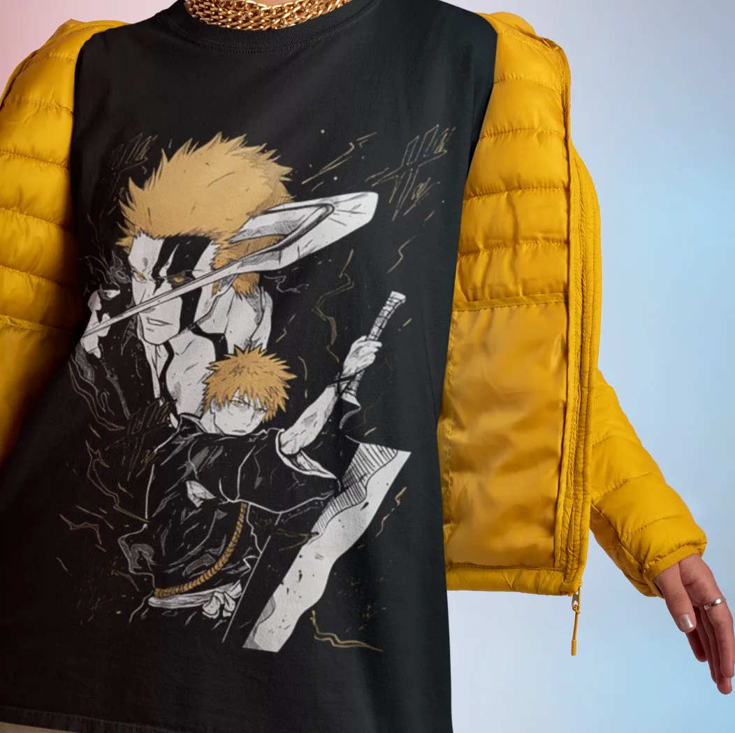 Ichigo Bankai рубашка Yhwach отбеливающая аниме футболка зараки Урахара рукиа неля
