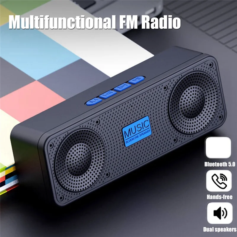 Портативное FM-радио беспроводной Bluetooth 5 0 TWS-динамик мини-музыкальный плеер MP3