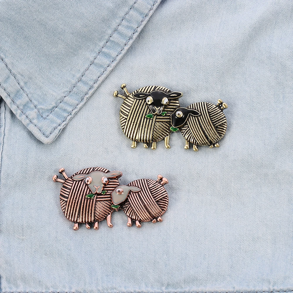 

Vintage Ball Of Yarn Sheep Brooch Cute Animal Pins Enamel Jewelry For Women Girls Daily Party Decoration Accessories Gift