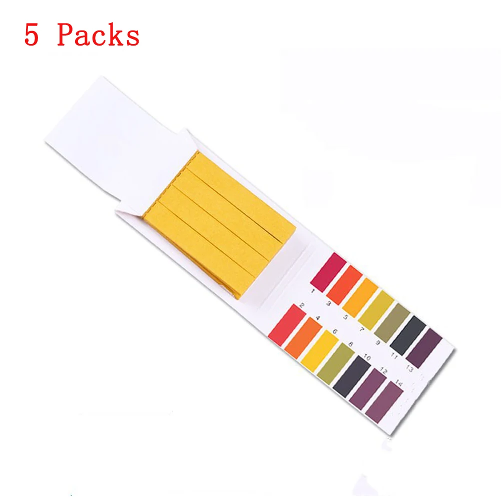 

5Packs 80 Strips Professional 1-14 ph Litmus Paper PH Test Strips Water Soil Test Strips Acid-Base Test Paper With Control Card