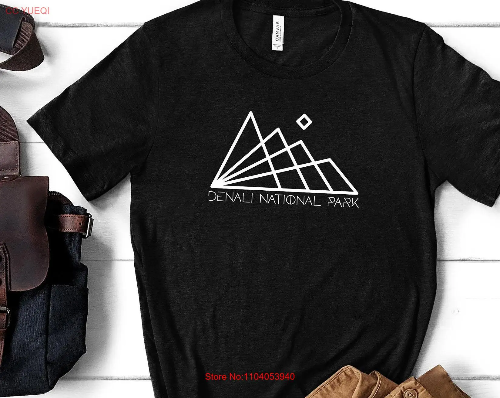 Denali National Park T Shirt Outdoors Parks Alaska State Minimalist Mount McKinley long or short sleeves