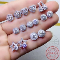 32 styles trendy stud earrings original 925 sterling silver aaaaa cz party wedding earrings for women bridal engagement jewelry