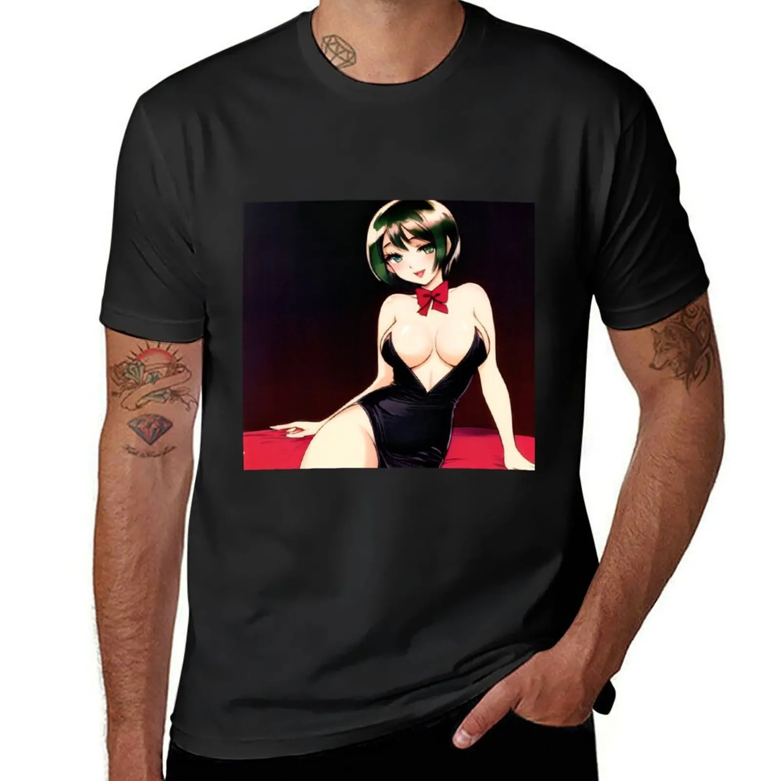 1920s Era Anime Pinup Girl #3962 футболка простые женские топы футболки для мужчин
