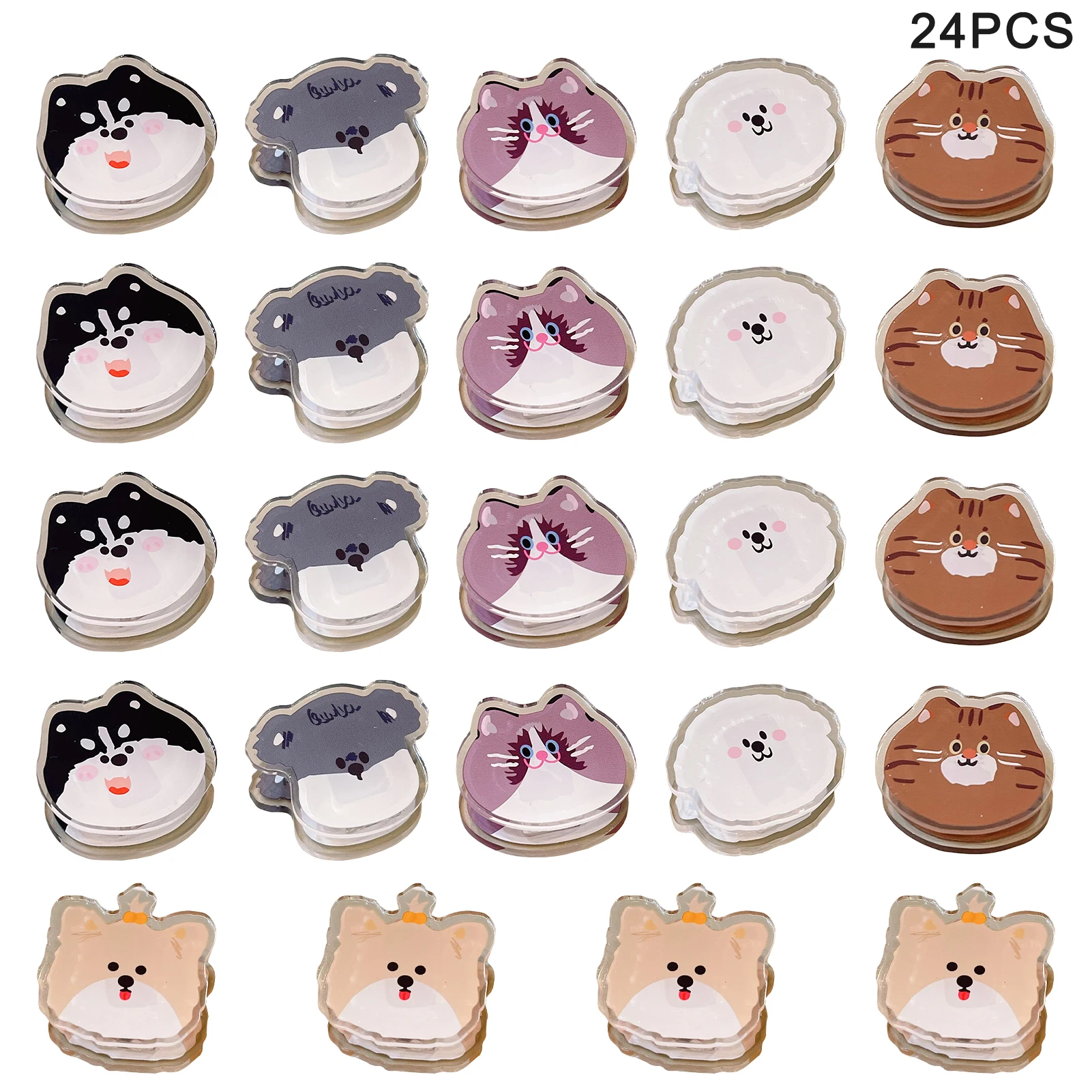 

Забавные украшения из акрила, Симпатичные Школьные герметичные зажимы для сумок с фруктами, пищевыми продуктами и животными, 24 шт., кухонные бумаги для хранения документов