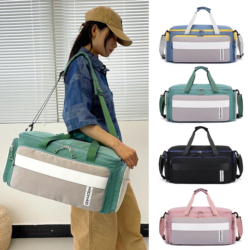 Large Gym Fitness Bag for Women Yoga Travel Luggage Handbag Suitcases Beach Swimming Duffle Weekend Sports Men'S Shoulder Bag