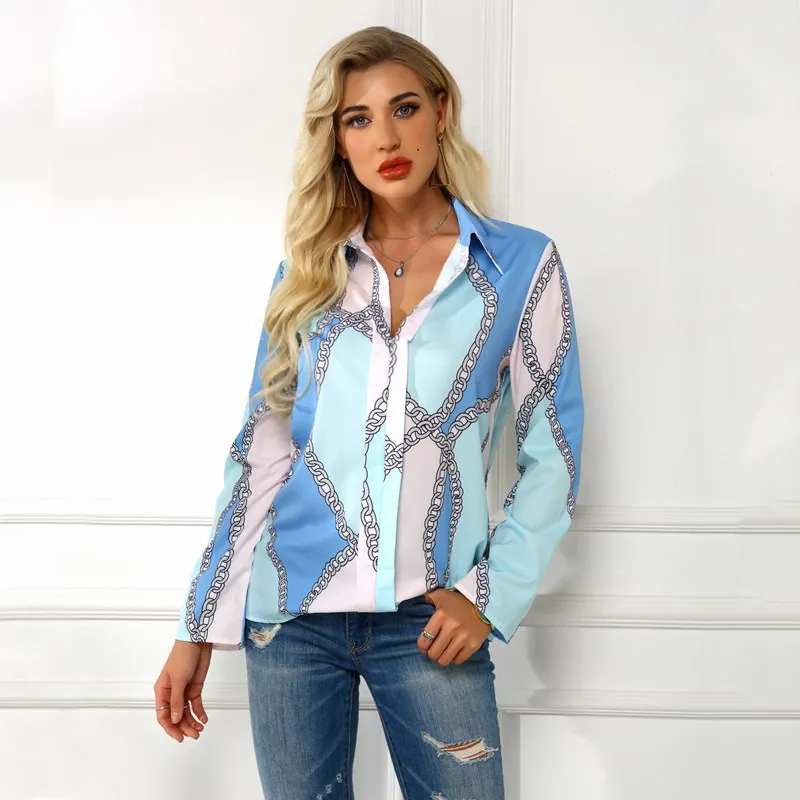 Fashion Woman Blouses 2022 Tops Women Blouse Stripe Print Casual Long Sleeve Office Lady Shirts Female Clothing Camisas De Mujer