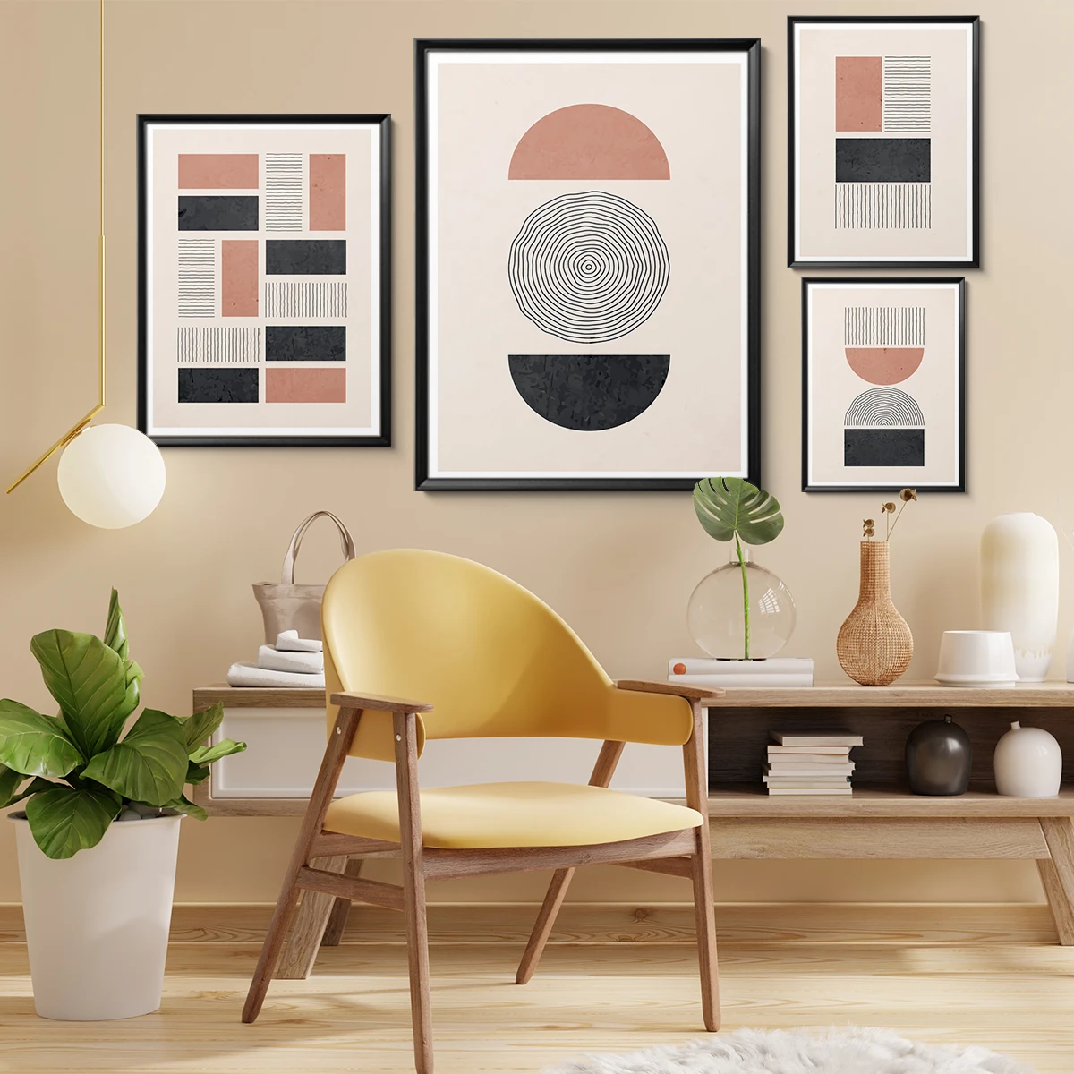 

Abstract Boho Geometric Trendy Minimalist Wall Art Print Paper Canvas Painting Nordic Wall For Living Room Wall Decor Decoration
