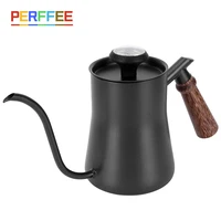 thermometer drip kettle 550ml wooden handle pour over coffee pot swan long neck stainless steel thin mouth gooseneck kettle