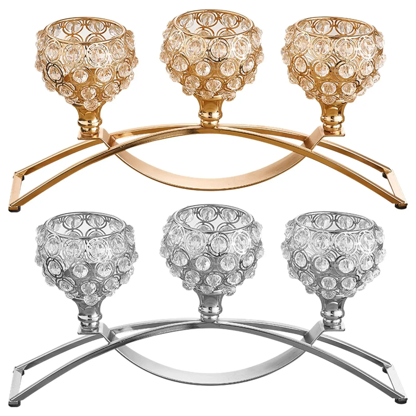 

Modern Crystal Candle Holder Candlestick Stand for Wedding Table Centerpiece