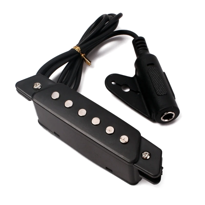 

Acoustic Guitar Pickup, Black 6-String Guitar Pickups Magnetic Passive Soundhole Pickup for Acoustic Electric Guitar
