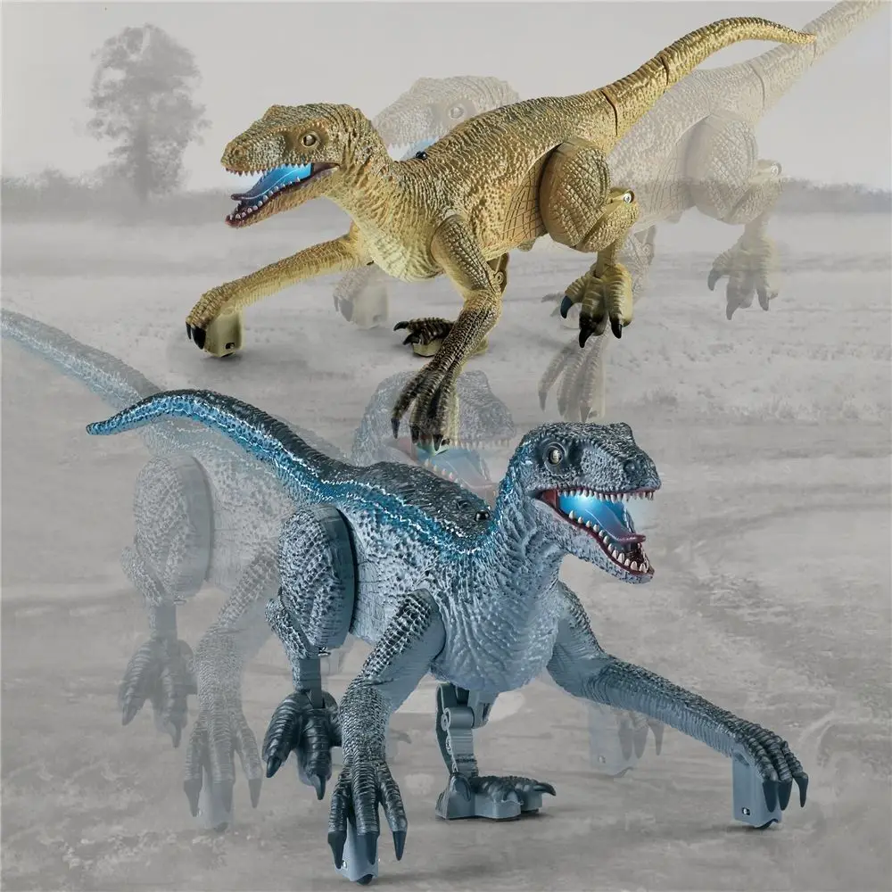 

Детский ходячий динозавр, робот-динозавр, игрушка с дистанционным управлением, искусственные игрушки, велоцираптор со звуком и искусственными элементами