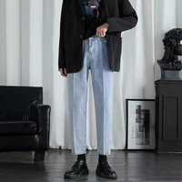 summer blue jeans men fashion casual straight jeans men streetwear korean loose hip hop denim pants mens trousers m 3xl