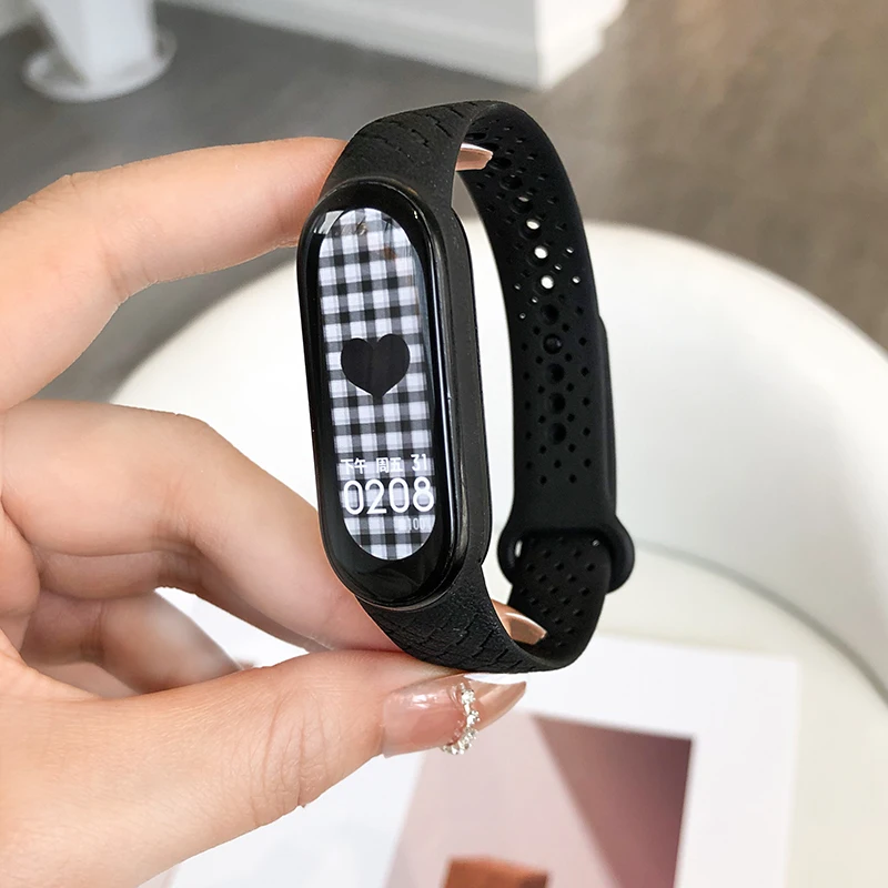 

For Mi Band 5 Strap Silicone Trend weaving texture Mi Band 6 5 4 Watch Band Bracelet Smart Sports Fitness Wristband