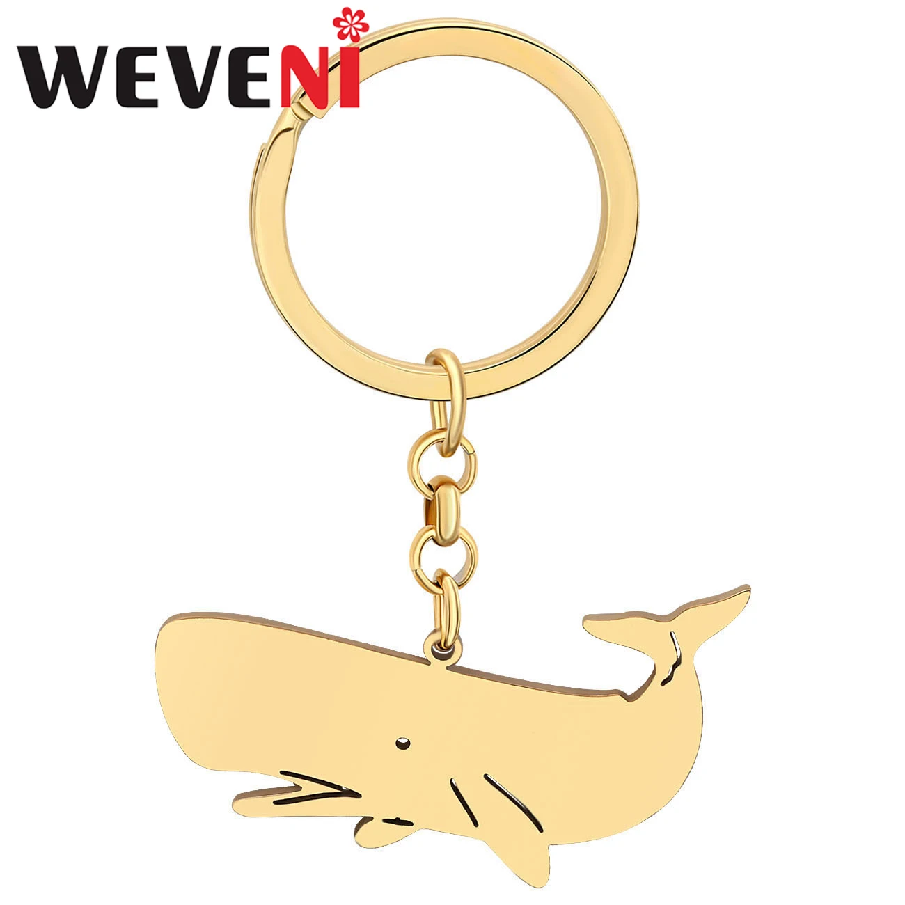 Брелок WEVENI из нержавеющей стали с золотым покрытием в виде спермы и Кита брелок