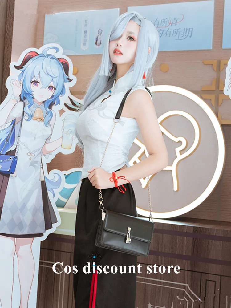 

Модный костюм для косплея Shenhe, Аниме игра Genshin Impact Cheongsam, женская униформа комиксов с юбкой, полный комплект