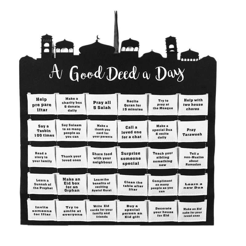 

Ramadan Decoration For Home EID MUBARAK Felt Calendar Ramadan Kareem Mubarak Hanging Countdown Calendar