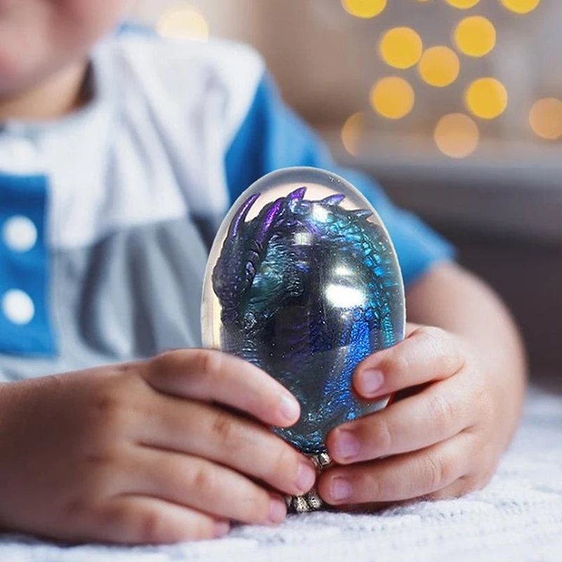 Кристаллическая прозрачная полимерная статуя Дракон яйцо Лава динозавра