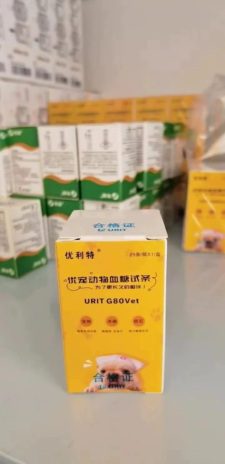 тест-полоски Urit 80Vet Cat Dog Animal для диабета G80Vet 25 шт. измерения уровня глюкозы в крови